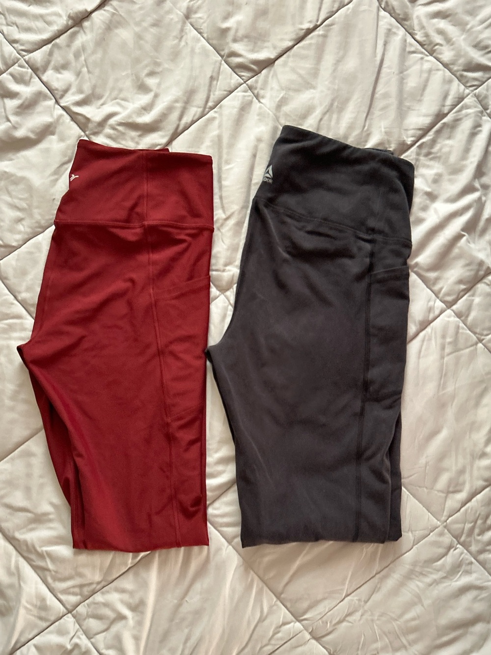 Women’s High-Waist Active Leggings - Red and Black